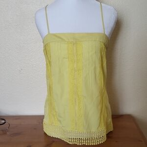 BANANA REPUBLIC Yellow Lace Trim Cami Top